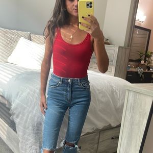 Brandy Melville Red Bodysuit